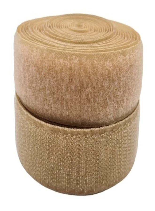 ZENITH 1 inch wide Beige (Skin Color), 10 Meter Non Adhesive Hook and Loop Tape, No Glue Back, Fabric Fastener InterlockingTape for Sewing Crafts, DIY, Clothes, straps, Shoes Mosquito nets etc (Beige (Skin Color), 10 Meter) - Image 1